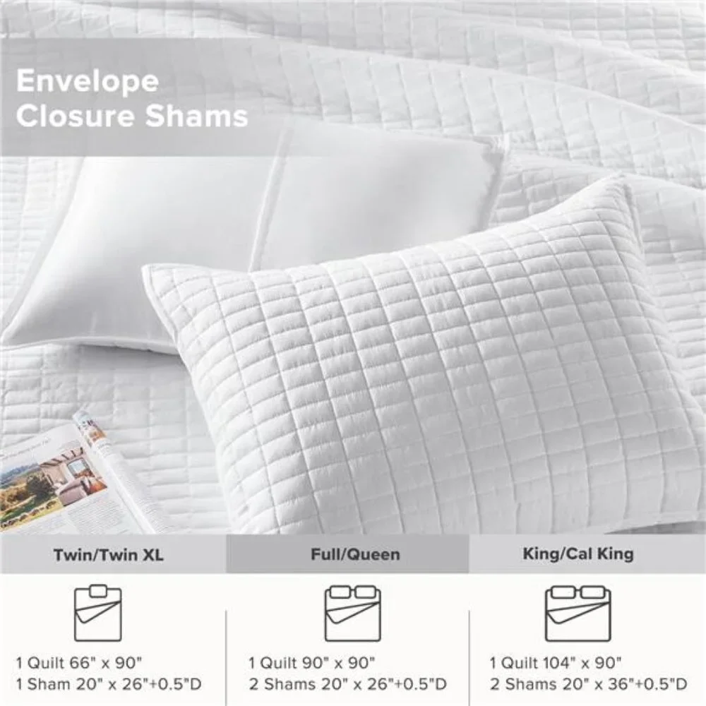 Comfort Spaces Kienna Quilt Set- Double Sided Stitching Design Summer Blanket